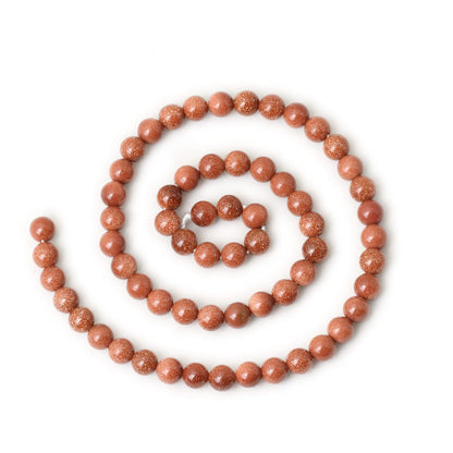 CHEAVIAN 60PCS 6mm Gold Sandstone Gemstone Round Loose Beads for Jewelry Making 1 Strand 15"