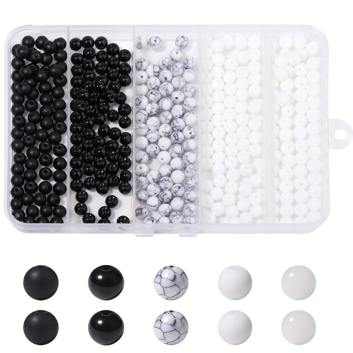 Songxi Stone Beads Bracelet Making Kit 300PCS, 6mm Loose Crystal Gemstone Beads for Bracelet Necklace Earring, DIY Crafts Beads for Jewelry Making for Couples Lovers Adults
