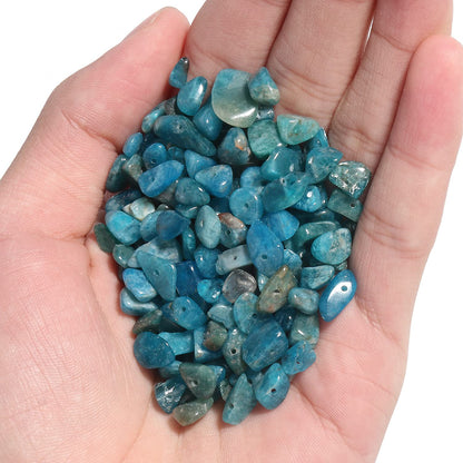 NITOPUPU 30in Apatite Natural Chip Stone Beads 5-8mm About 230pcs, Irregular Drilled Blue Bead for Bracelets Jewelry Making Supplies for Adults, DIY Crafts.