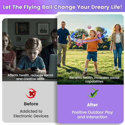 NWLAEWR Flying Orb Ball Toy, 2026 Upgrade Hand Controlled Hover Ball with LED Lights,360° Rotating Boomerang Globe Cool Mini Drone, Ideal Birthday&Christmas Gift for Boys Girls-Bright Purple