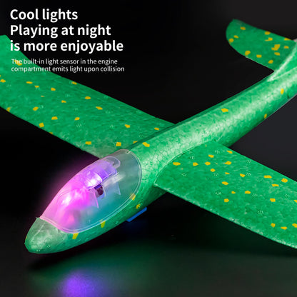3 Airplane Launcher Toys, 13.2 inch LED Foam Glider Airplane Toys, Suitable for Boys Outdoor Flying Toys, 2 Flight Modes, Birthday Gifts 4 5 6 7 8 9 10 11 12 Year Old Boys and Girls