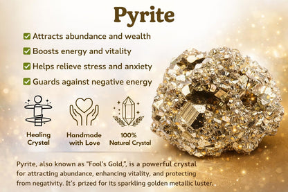 Natural Raw Pyrite Crystal Cluster – Stone of Prosperity & Confidence – Healing Crystal for Meditation, Yoga, Reiki, Chakra Balancing & Home Office Decor – Energy Manifestation Mineral