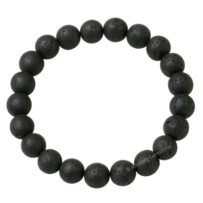 Amazing Gemstone Crystal Bracelet for Women Men's Gifts - Protection Healing Crystal Bracelet - 8mm Gemstone Beaded Stretchable Bracelet Pulseras Para Hombres Mujer Stocking Stuffers Mothers Day Gift (Lava)