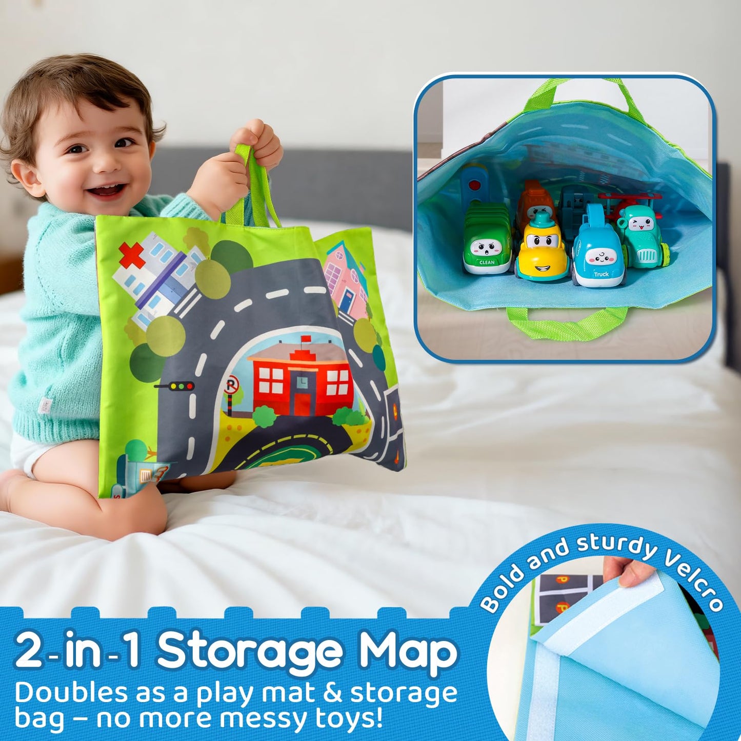 ALASOU 8 PCS Baby Cranes Car Toys for 1 Year Old Boy with Playmat/Storage Bag|1st Birthday Gift for Toddler Toys 1-2|Baby Toys 1 Year Old Boy Gifts for Infant 12 18 Months