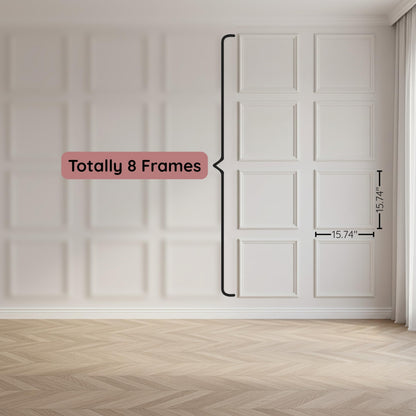 Peel and Stick Wall Moulding Panel Kit | Paintable Wainscoting Panels for Wall | Picture Frame Wall Trim Molding | DIY Accent Wall | 8 Frame Set (15.74"x15.74") | Timeless Detail Made Effortless