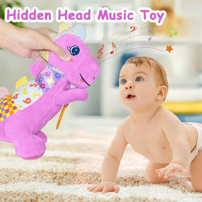 Holaxander Baby Boy Gift Set for 0-12+ Months (1 * Baby Dino Musical Toy & 1 * Musical Plush Rabbit Toy)