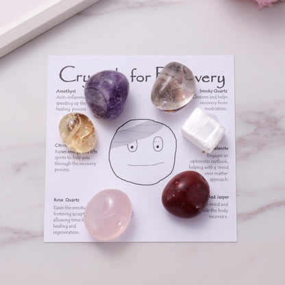 Healing Crystals for Strength and Recovery, Self Care Crystal Set for Positive Energy and Encouragement, Thinking of You Get Well Soon Gifts for Women Men Friends Family