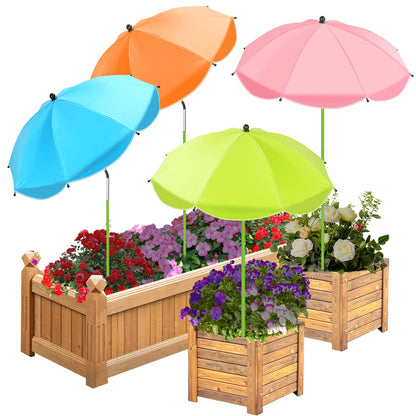 Axcoix 4 Pack Upgraded Plant Umbrellas for Outdoor Plants, 26" Larger Garden Plant Umbrella Shade with Adjustable Angle, 43.4" Higher Sun Shade for Plants, Potted Plant, Garden Beds
