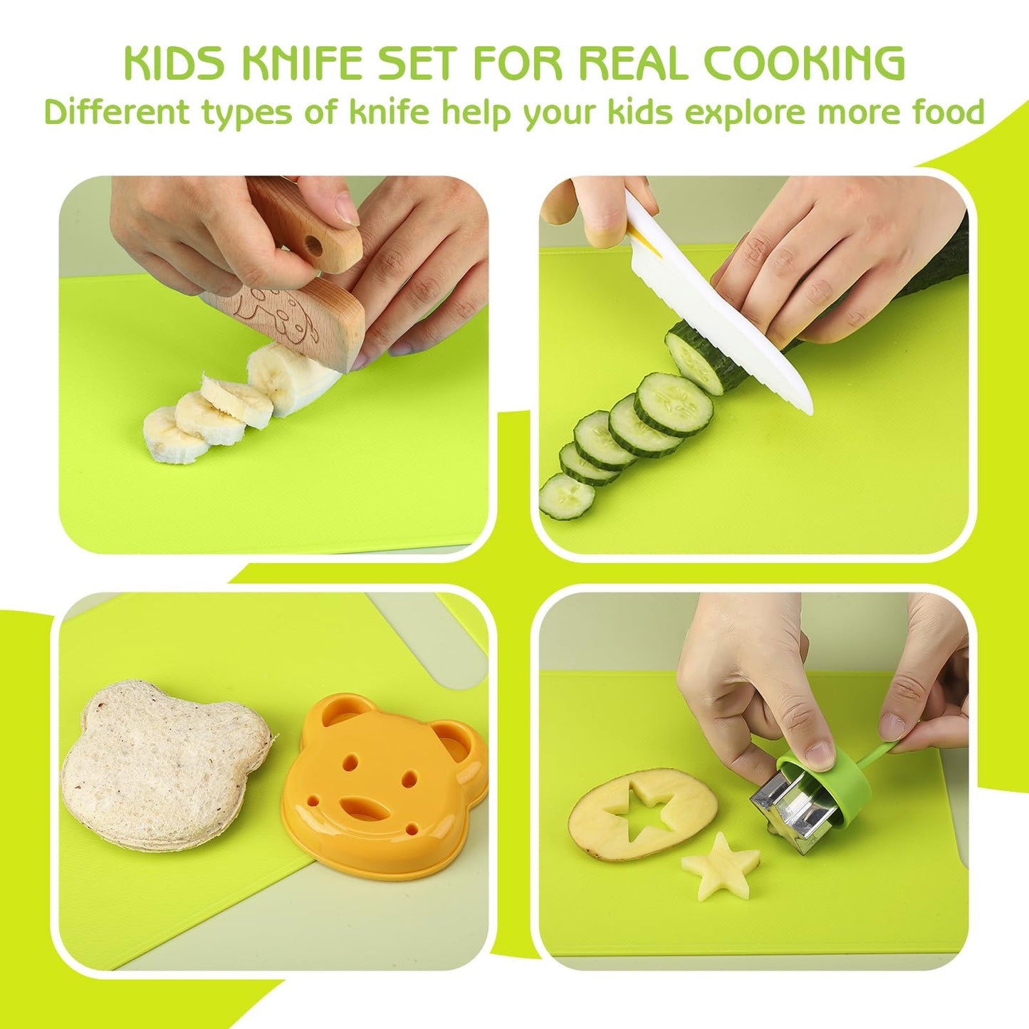 Fingertip WD 41 PCS Kids Cooking Sets Real, Toddler Kitchen Tools Kids Baking Set Kids Chef Set with Apron, Knives, Kids Baking Kit, Toddler Cooking Set for Boys and Girls