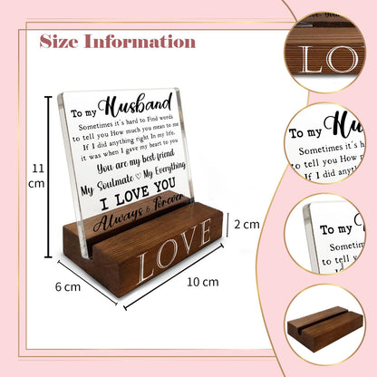 Gifts for Husband from Wife, To My Husband Plaque, Husband Appreciation Gifts from Wife, Husband Christmas Wedding Anniversary Valentines Day Birthday Gifts From Wife Decorative Sign VZH1