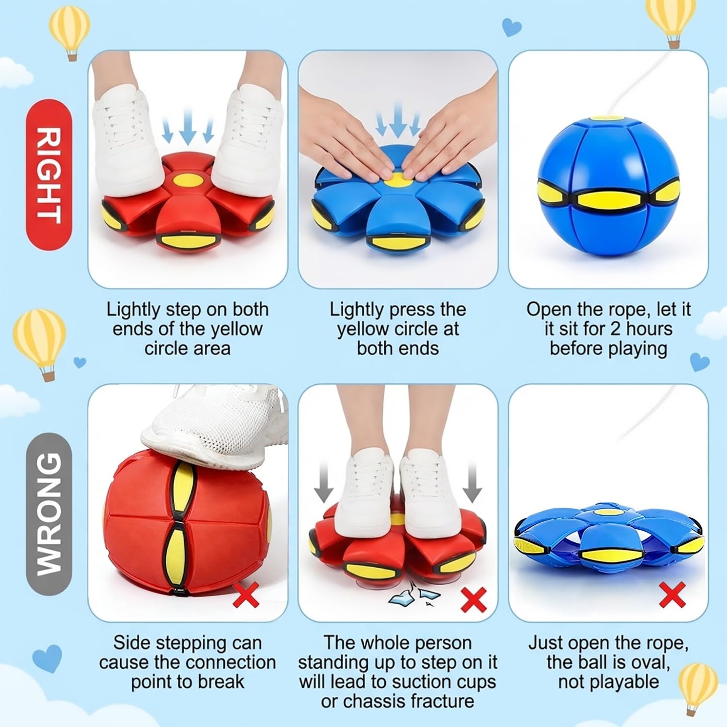 Magic Ball,Magic Meta Ball,Magic Bouncing Balls with 6 Light, Dual Form Freely Switchable,Pet Flying Saucer, Foldable,Suitable for Indoor & Outdoor Use(Blue)