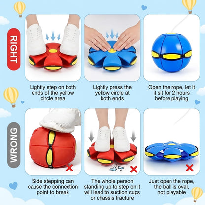 Magic Ball,Magic Meta Ball,Magic Bouncing Balls with 6 Light, Dual Form Freely Switchable,Pet Flying Saucer, Foldable,Suitable for Indoor & Outdoor Use(Blue)