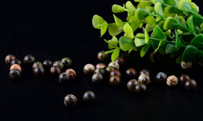 Natural Stone Beads 100pcs 8mm Ocean Jade Round Genuine Real Stone Beading Loose Gemstone Hole Size 1mm DIY Smooth Beads for Bracelet Necklace Earrings Jewelry Making (Ocean Jade, 8mm)