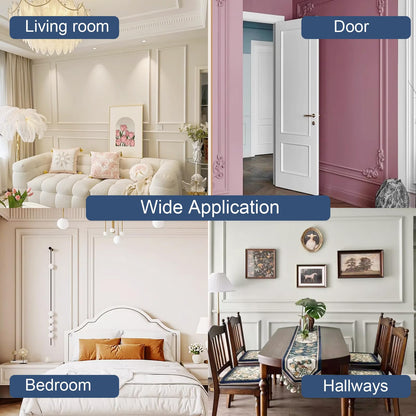 NeatiEase Peel and Stick Wall Molding Kit 6-Frame Premade, Ready-to-Assemble Wall Moulding Panel Frame, Self Adhesive Wainscoting Panels, Accent Molding Trim for Interior Walls Home Decor (Style 1)