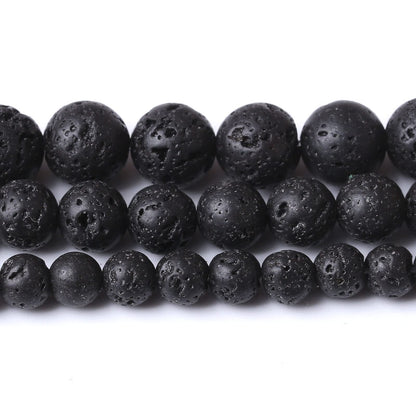 60PCS 6MM Natural Lava Stone Beads Energy Healing Beads for DIY Jewelry Bracelet Necklace Making for Jewelry Making15Inch