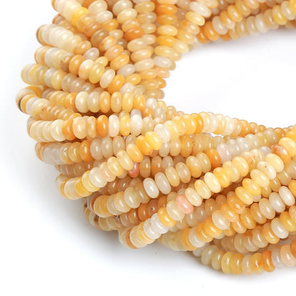 150PCS 2x4mm Natural Yellow Aventurine Jade Stone Rondelle Beads Abacus Disk Stone Beads Round Loose Spacer Gemstone Beads for DIY Bracelet Necklace Jewelry Making