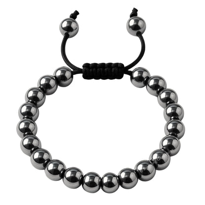 Amazing Gemstone Hematite Bracelet, Gifts For Men & Women - Protection Healing Crystal Bracelet - 8mm Gemstone Beaded Adjustable Bracelet, Pulseras Para Hombres Mujer Stocking Stuffers