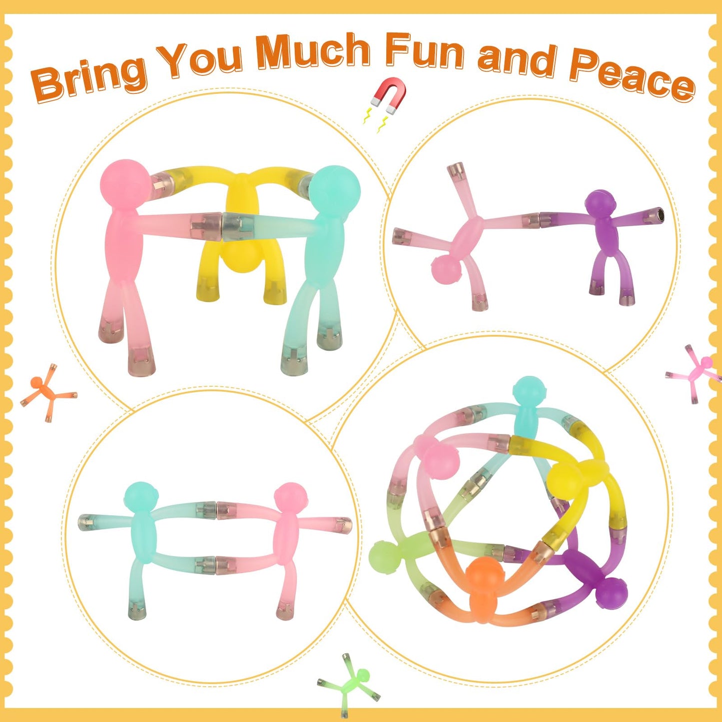 laleay 6pcs Magnetic Toys,People Figures for Kids, Adults Kids Gifts, Magnetic Men for Teens Gifts,Kids Sensory Toys