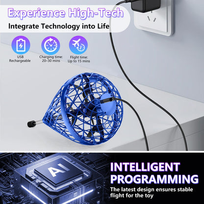 Tikduck 2026 Flying Bouncing Ball Toy - USB Rechargeable, Hand-Controlled with 3D Flips & Multi-Player Fun - Interactive Orb Toy for Kids, Teens & Adults - Indoor & Outdoor Play (Blue)