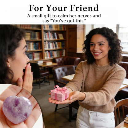 Taxhtext Anxiety Support Gift for Women - Amethyst Crystal Worry Stone, Stress Relief Thumb Stone, Thinking of You Comfort Gift, Inspirational Keepsake for Friends Family & Loved Ones (Amethyst)