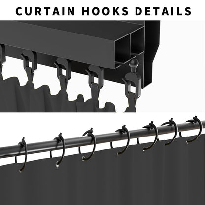 GarPad Gazebo Curtain Replacement Universal Privacy Curtain, 4-Panels Sidewall 10'X12' Curtain Gazebo Outdoor with Zipper,Universal Replacement for Patio Privacy Screen Black(Only Curtain)