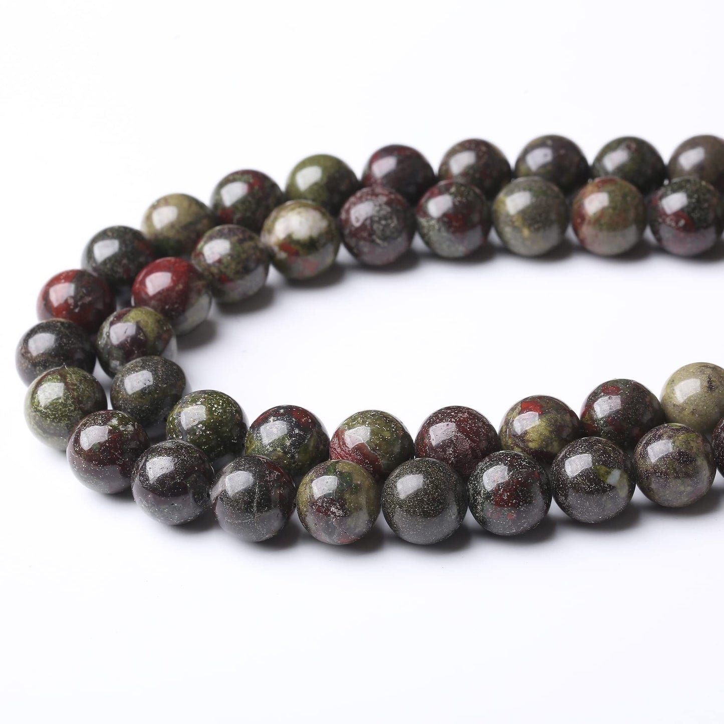 10MM Dragon Blood Stone Round Loose Beads Natural Gem Beads Crystal Energy Stone Beads for Jewelry Making DIY Bracelet Necklace
