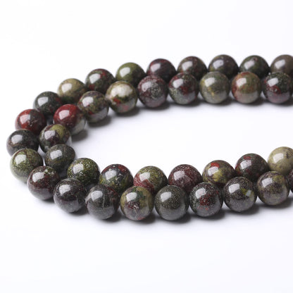 10MM Dragon Blood Stone Round Loose Beads Natural Gem Beads Crystal Energy Stone Beads for Jewelry Making DIY Bracelet Necklace
