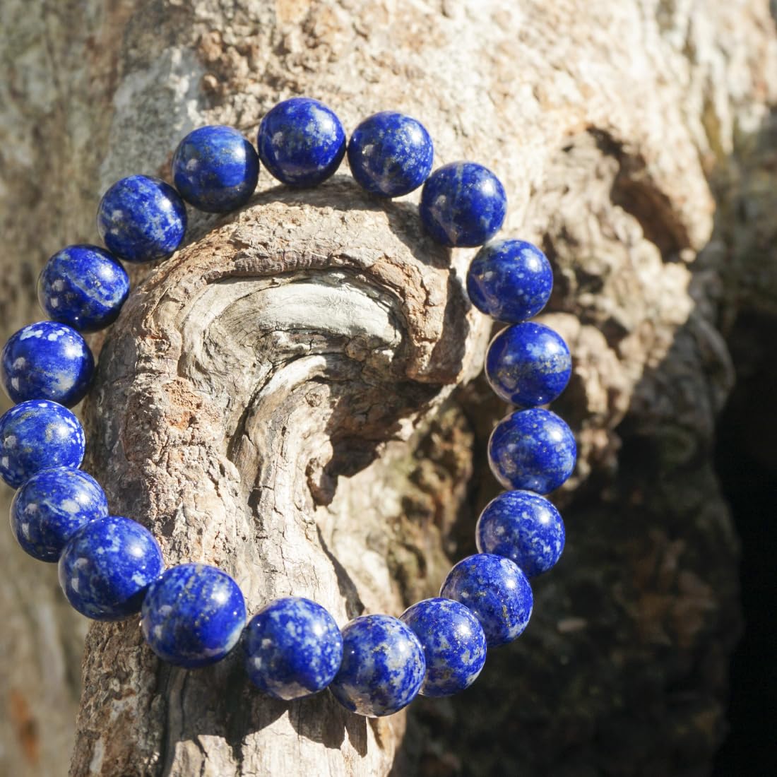 10mm Lapis Lazuli Bracelet | Natural Royal Blue Throat & Third Eye Chakra Crystal Gemstone Beads - Handmade Meditation Protection Jewelry | Beading Tool Kit - Fits for 7-8" Large Wrist