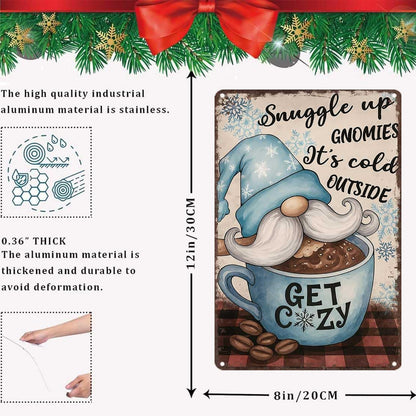 Vintage Christmas Metal Sign 8X12inch-Ideal Gift for Christmas Lovers and Retro Style Fans