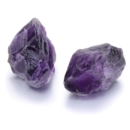 Jovivi 2pcs Raw Amethyst Crystals,Large 1.6-2.2" Healing Crystals Natural Rough Stones Crystal for Tumbling, Cabbing, Home Decoration, Polishing, Wicca & Reiki