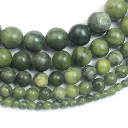 Cynbpm Jade Beads Charms for Jewelry Making Supplies for Adults Bracelet Making Kit Green Gemstone Natural Stone Beads 15" 1 Strand 6mm