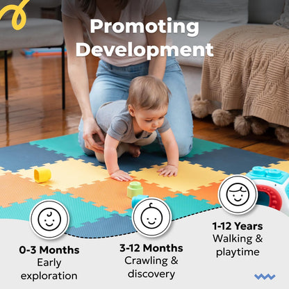 MioTetto Baby Play Mat, Soft Foam Floor Tiles for Kids. Adjustable Interlocking Foam Tiles, Fits with 50x50 Playpen Baby mat for Crawling & Development, Safe & Non-Toxic Playmat for Babies 6-12 Months