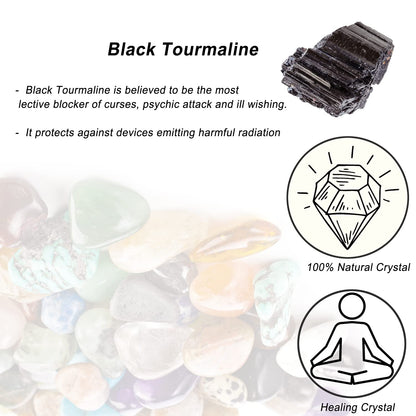 Black Tourmaline Raw Crystals, Large 1.25-2.0" Healing Crystals Natural Rough Stones Crystal for Tumbling, Cabbing, Fountain Rocks, Decoration, Polishing, Wire Wrapping, Wicca & Reiki