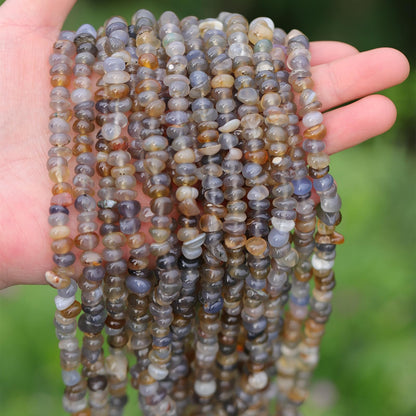 400pcs Natural Chip Stone Beads for Jewelry Making Blue Agate 5-8mm Irregular Gemstones Healing Crystal Loose Rocks Bead Hole Drilled for Ring Earrings Necklace Bracelet Making DIY Art Crafts
