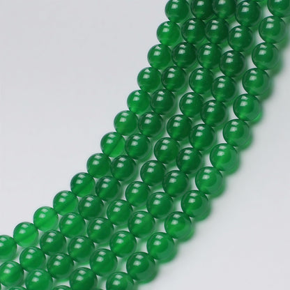 MJDCB 7A Natural Green Agate Beads Round Stone Loose Beads for Necklace Bracelet Charms Jewelry Making 15" (6mm)