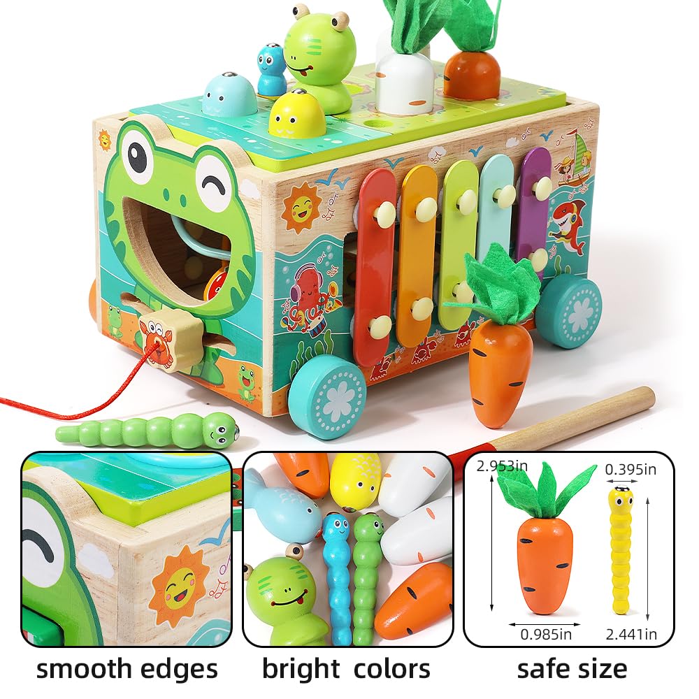 JAUNTY Toddler Wooden Montessori Toy for 1 2 3 Year Old Toys, Educational Stem Toy for Baby Boys Girls 18 Months+, Preschool Learning Fine Motor Skill First 1st Birthday Gifts for Kids Girl Boy 1-3