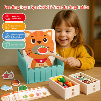 Wooden Peg Board Bead Game-Montessori Wooden Farm Sensory Toddler Toys