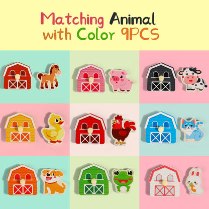 Toddler Wooden Puzzles Ages 1-3, Montessori Toys for 1 2 3 Year Old Boys Birthday Gifts, Farm Animal Peg Puzzles for Toddlers Age 2-4 Girls - Preschool Learning Activities