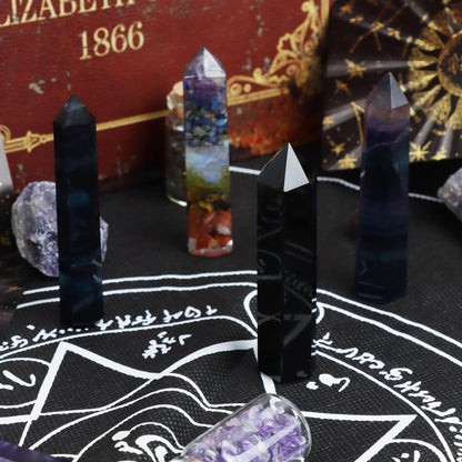 Fluorite Healing Crystals Wand, 3" Natural Crystals and Healing Stones, Polishing Reiki Energy Gemstones Crystal Points for Meditation Spiritual Decor Gifts for Women (Rainbow Fluorite-Large)