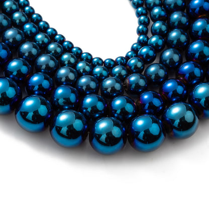 Zenkeeper 108Pcs Blue Hematite Spacer Loose Beads Bulk with Holes Handcrafted for DIY Bracelets Jewelry Making Crafts Supplies