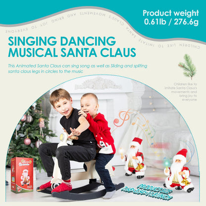 SdeNow Rotating Dancing Santa Claus with Music Walking Animated Christmas Doll Santa Singing Christmas Decorations and Santa Claus Stuffed Toy for Kids