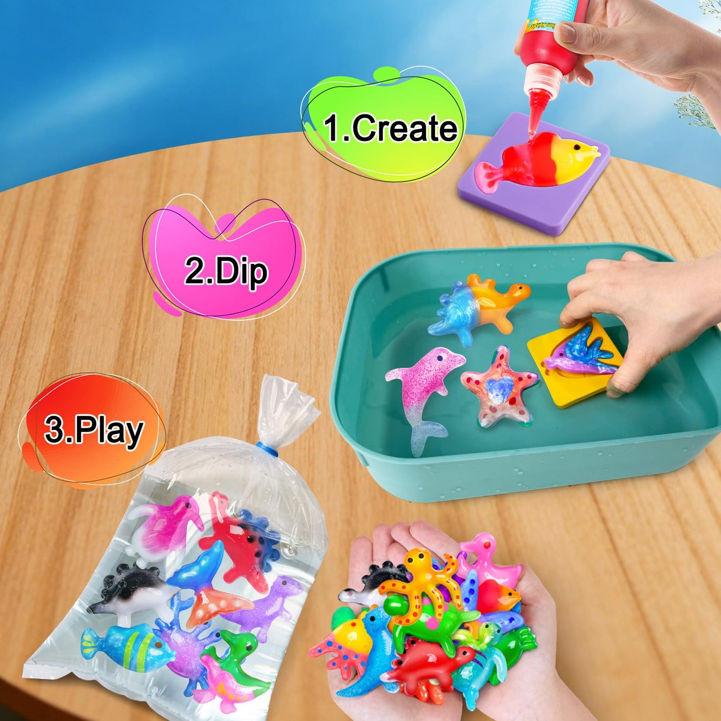 Kacwsoay Magic Water Elf Toy Kit - 14 Colors Toys Crafts Birthday Gifts for Boys and Girls Age 5 6 7 8 9 10 11 12