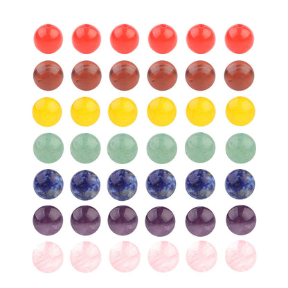 7 Chakra Gemstone Beads 8mm Polished Round Smooth Natural Chakra Stone 49pcs Healing Crystals and Stones for Jewelry Making Crafting 15Inch(7 Chakra Stone,8mm)