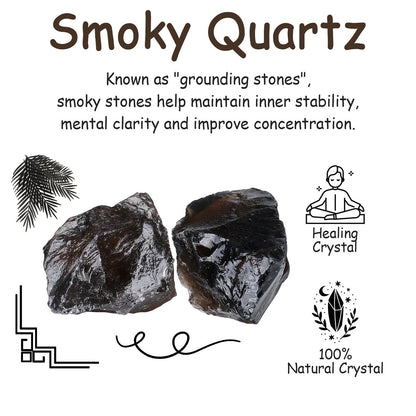 NUKAYAI 2Pcs Smoky Quartz 1.8-2.2" Large Natural Crystal Raw Healing Crystals Stones Rough Natural Smoky Quartz Crystal Rocks for Polishing Wrapping Wicca & Reiki Cabbing DIY Wire Decoration Gifts