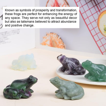QLRSUXN 2 Inch Ruby Zoisite Frog Crystal Figurine，Frog Gifts Healing Crystal Decor，Frog Garden Statue Stone Energy Gemstones, in Bedroom Office Christmas Meditation Gifts Aquarium Decoration