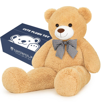 SNOWOLF Mothers Day Bear Gifts for Mom Giant Teddy Bear 47" Stuffed Animals Plush Toy, 4 Feet Cute Life Size Big Soft Bear for Boy Girl Birthday Valentine, 5 LBs, 120 CM, Light Brown