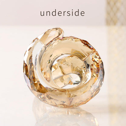 DOJOZ Crystal Coiled Snake Realistic Animal Holiday Collection Table top Ornament Home Decor Collectible Figurines Christmas New Year Gifts (Gold)