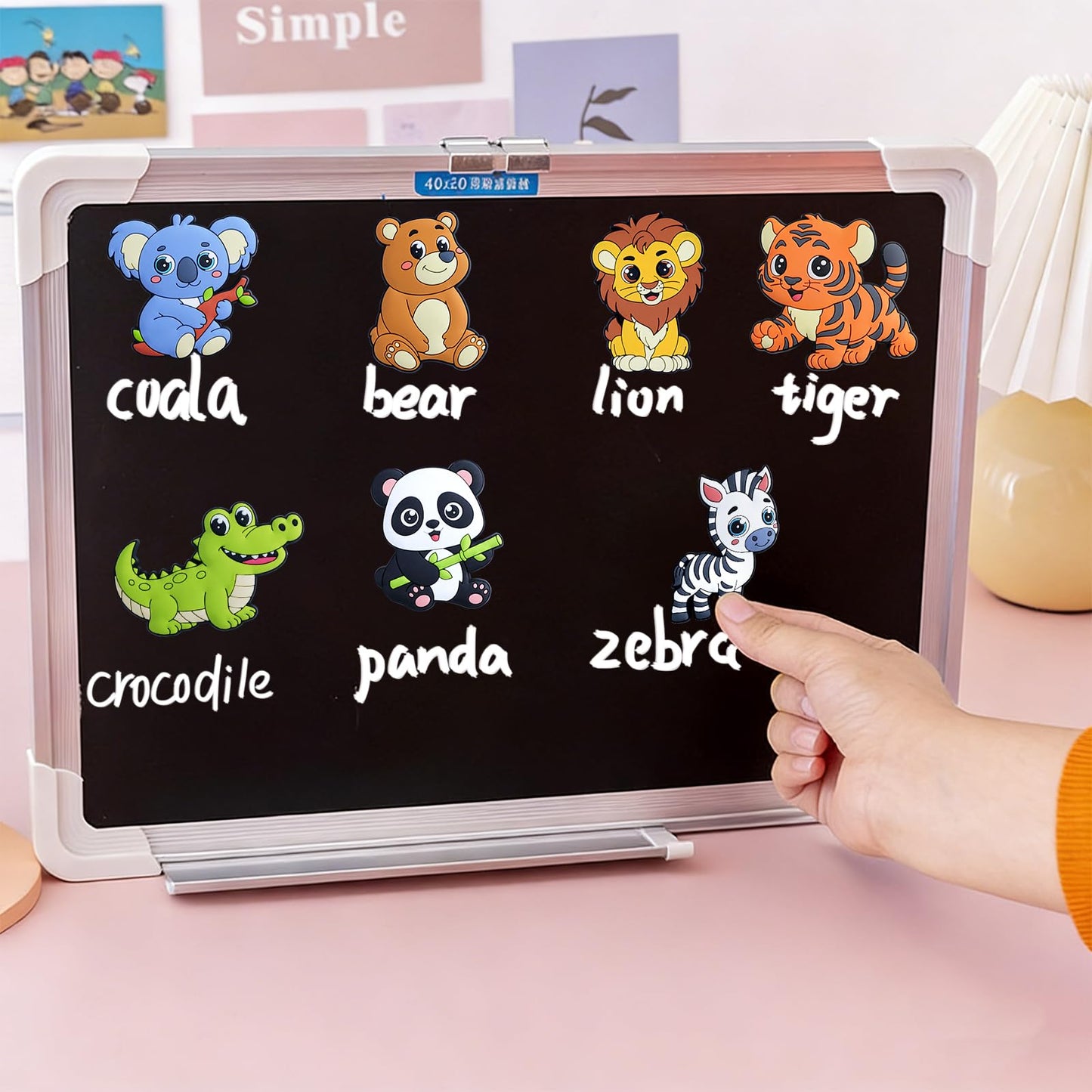 12PCS Fridge Magnets for Toddlers Cute Wild Animals Refrigerator Magnets Large Full Back Magnetic Animal Decorative Fridge Magnets Funny Rubber Magnetic Gift for Refrigerator Whiteboard Cruise Door