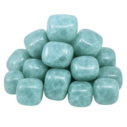 Amazing Gemstone Aquamarine Crystals and Healing Stones Tumbled - 1 oz, Natural Healing Stones for Energy Balance, Stress Relief - Premium Polished Gems Rocks for Meditation and Wellness