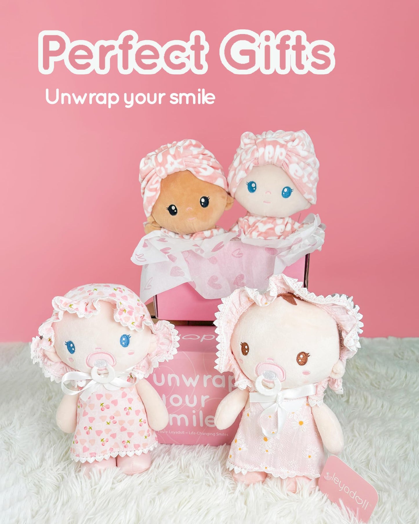 LeyaDoll Soft Baby Doll Toys (9''), My First Baby Rag Doll for 1 Year-Old Girl Birthday Gift, Christmas Plush Toys Gift for Toddler Kids Infants-Daisy Baby